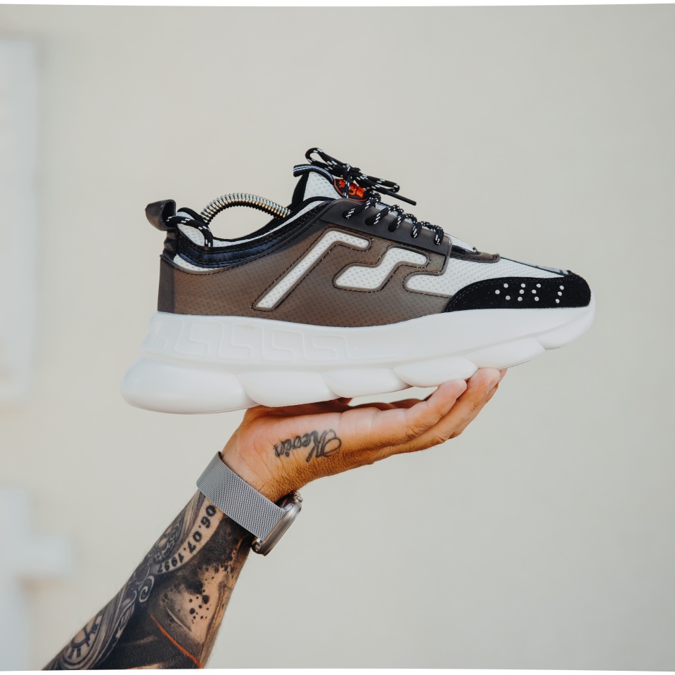 ADIDASI SNEAKERS CHAIN REACTION WHITE-BLACK ABCR4(055-3) (MĂRIME: 40)