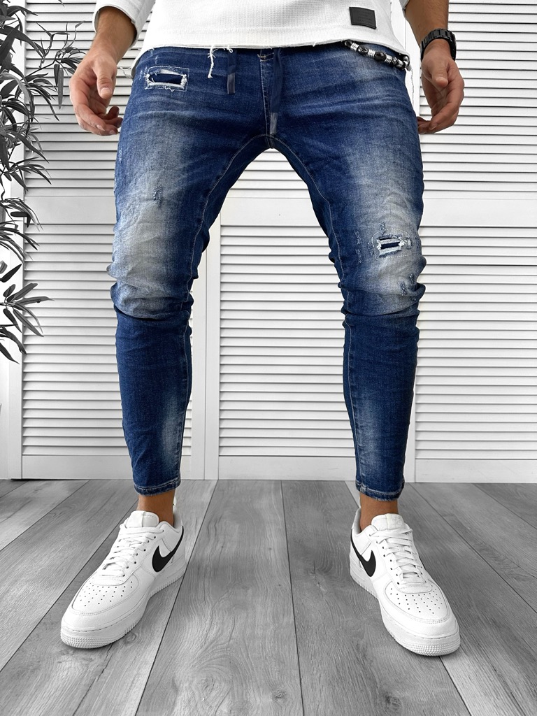 Blugi barbati conici albastri + Lant cadou 5812 P19-1.3
