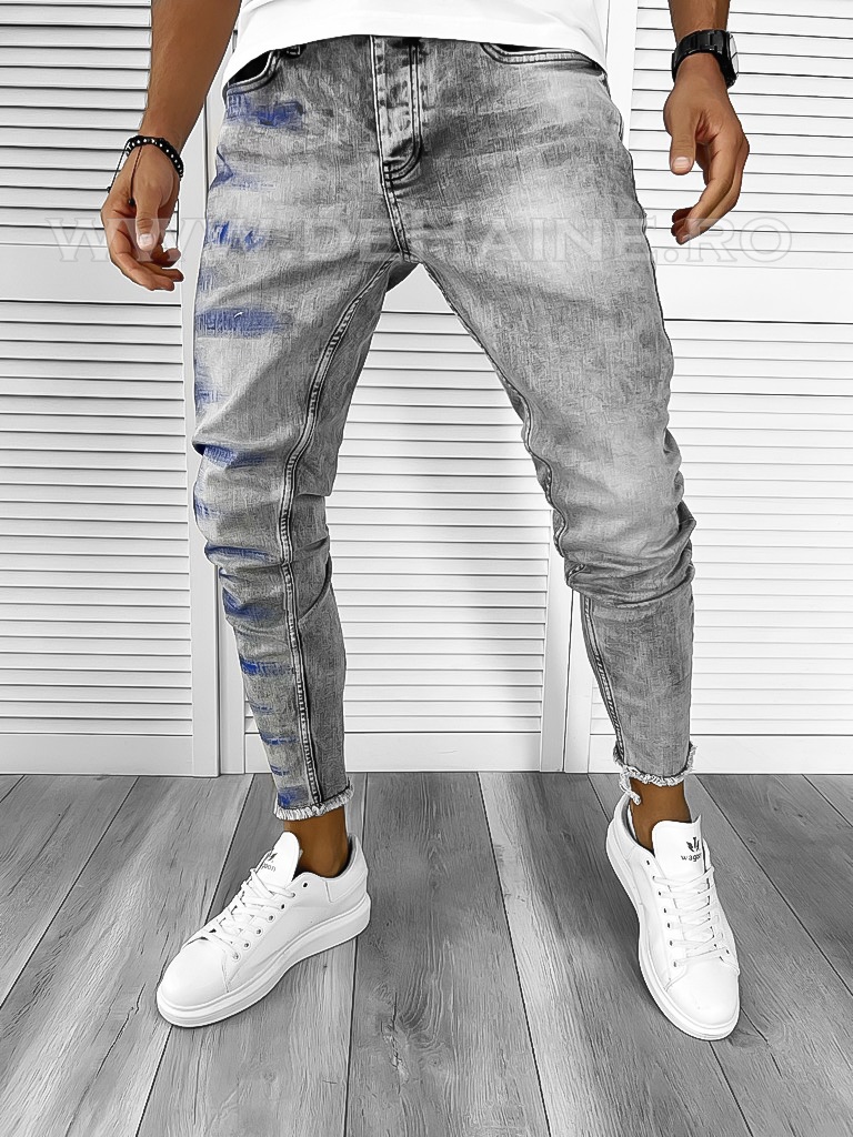 Blugi barbati conici gri CU MIC DEFECT DEF9433 M3-4.1