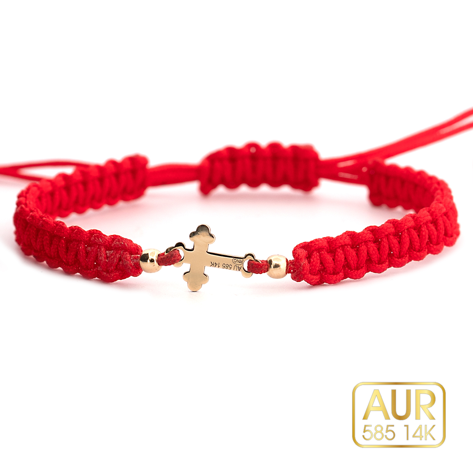 Bratara cu snur si cruciulita de aur 14k: Un accesoriu prietenos ce aduce noroc si protectie