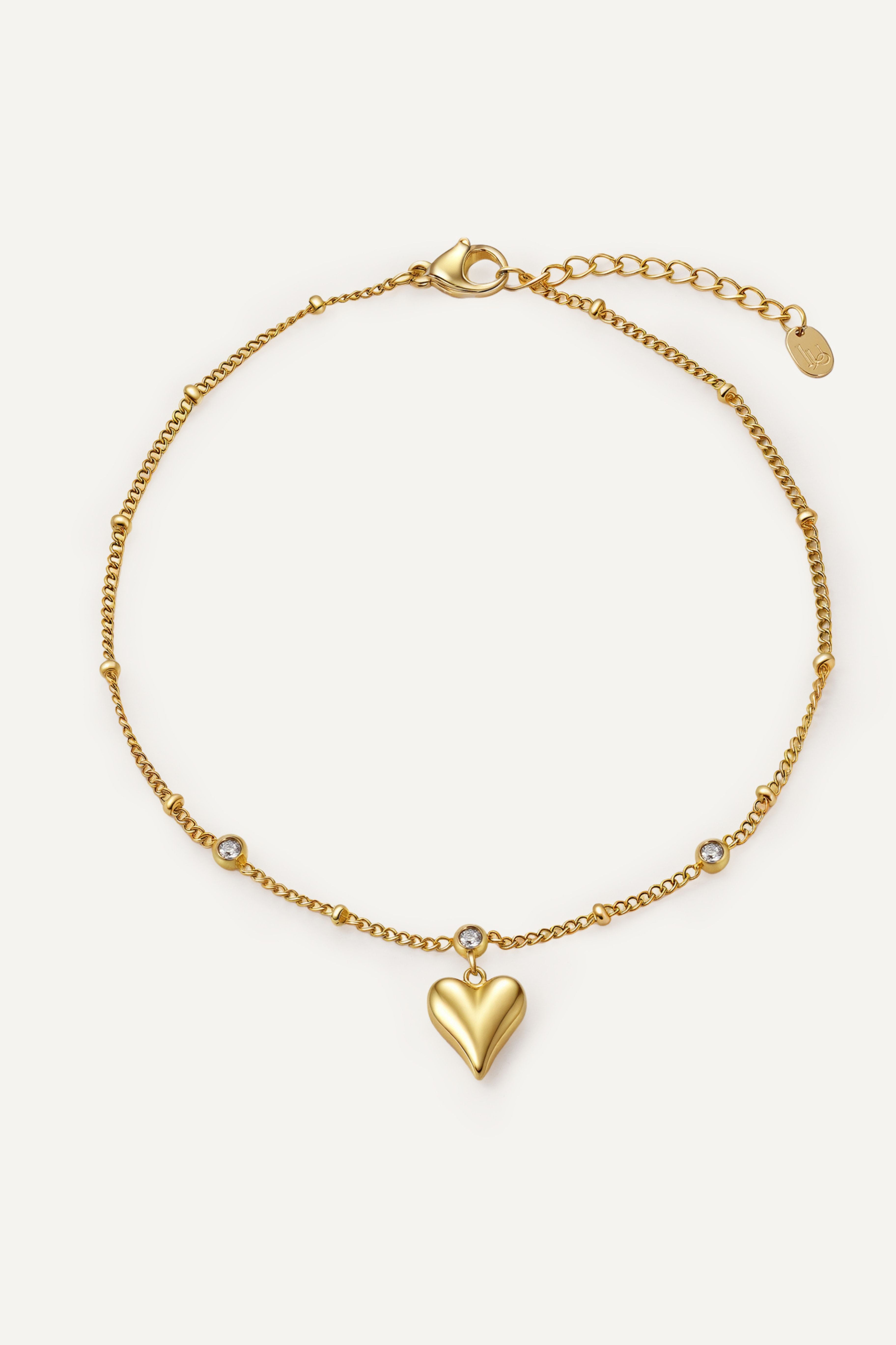 Brățară de picior Heart - Gold