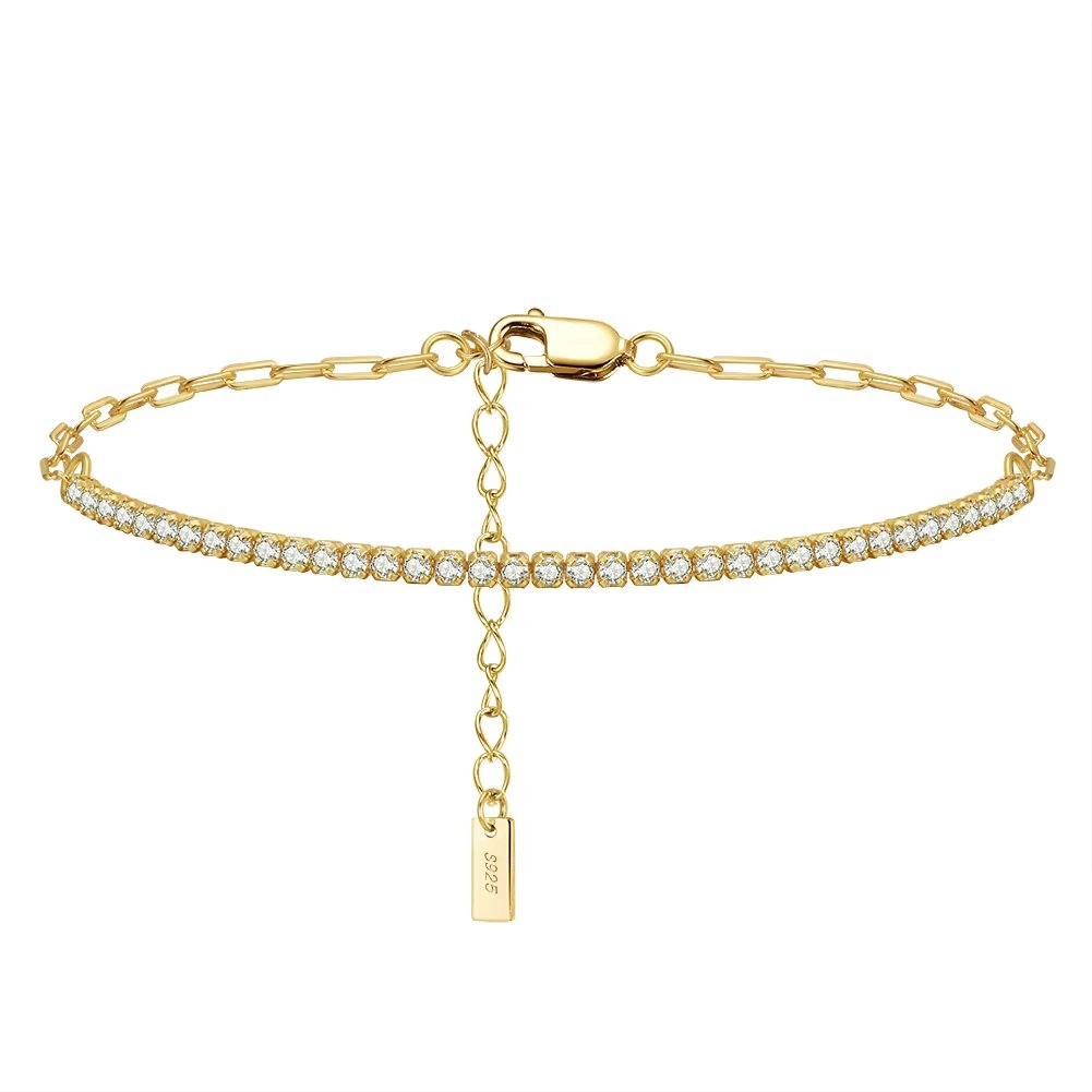 Bratara din argint 925 pentru dama, JW1751, model tennis, placata cu aur