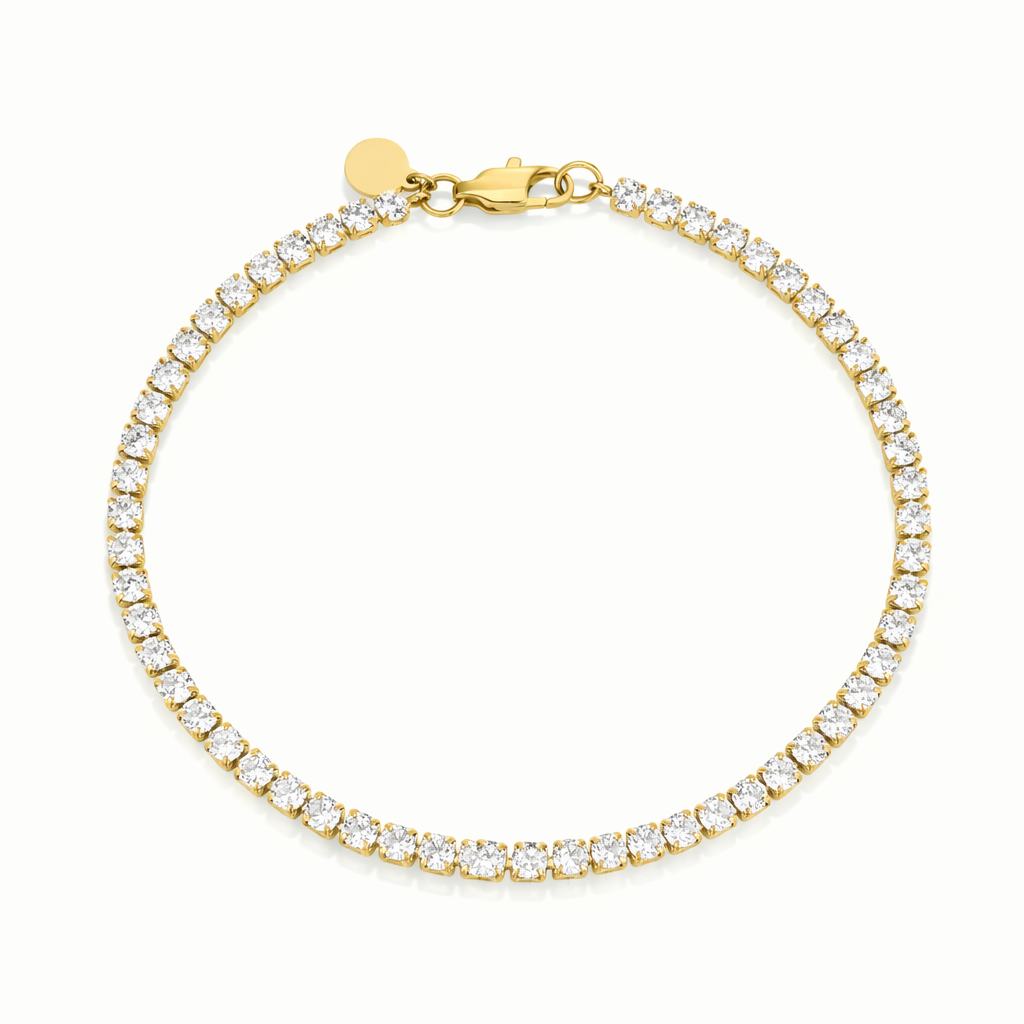 Bratara Tennis Slim Placata cu Aur 18k