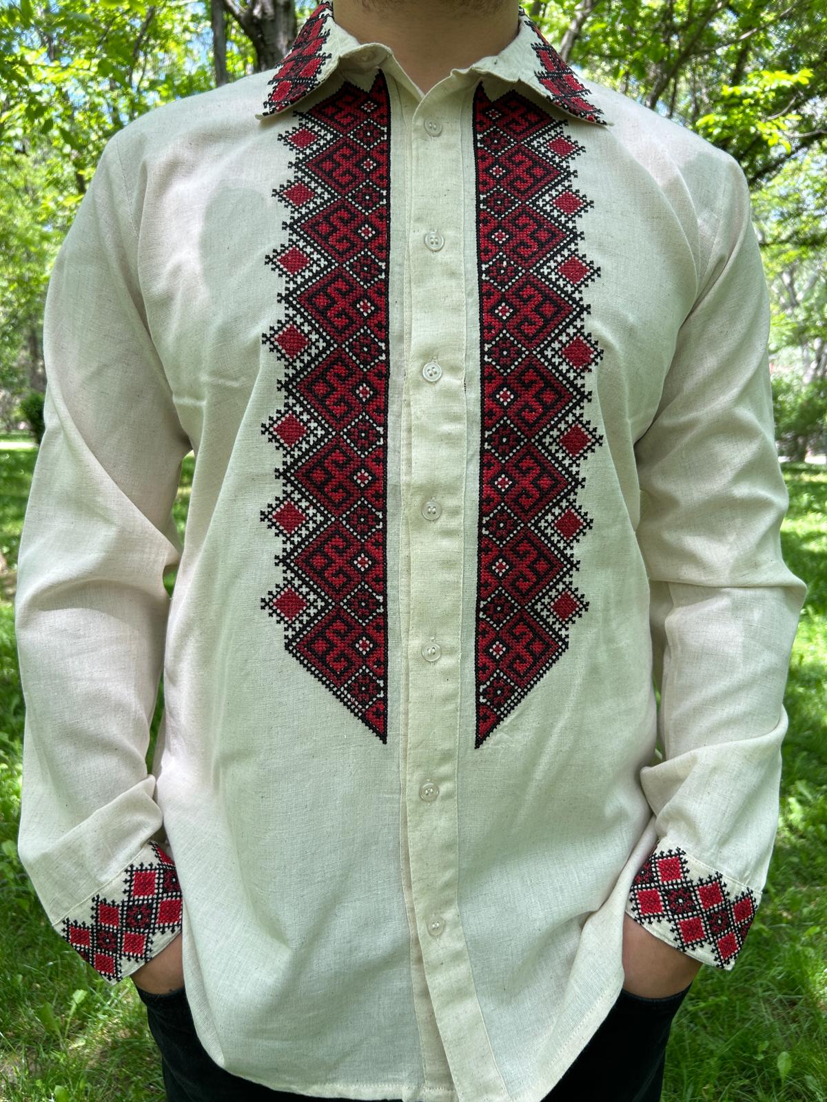Cămașă tradițională bărbați TM1098 *figuri geometrice* - 3XL