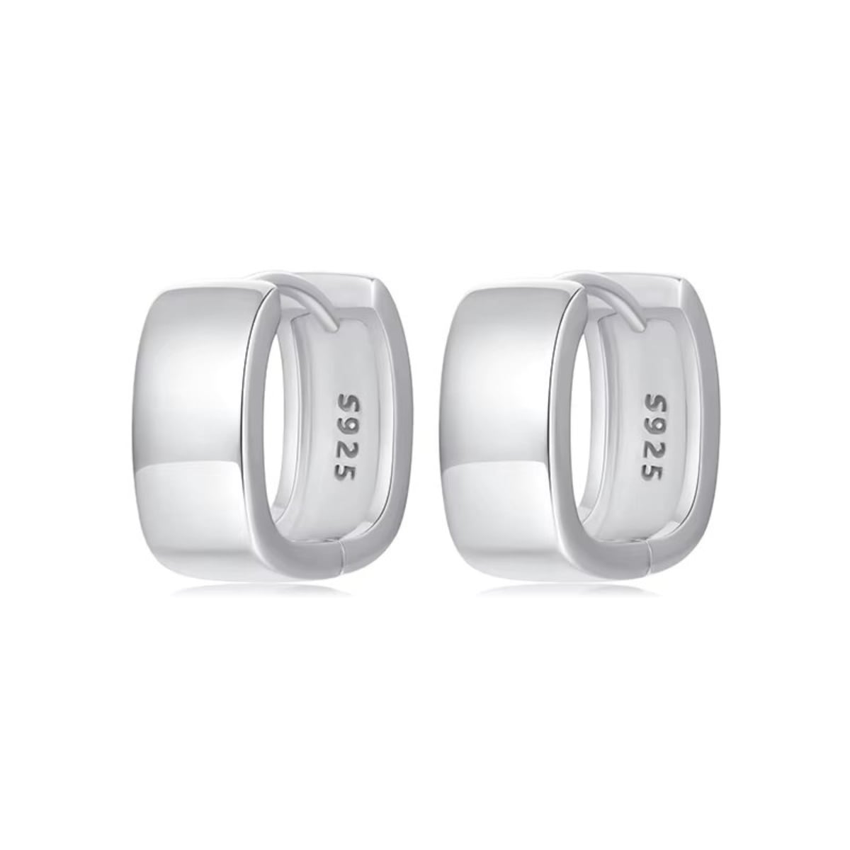 Cercei argint 925, JW1668, model patrat, placati cu rodiu - poza 1