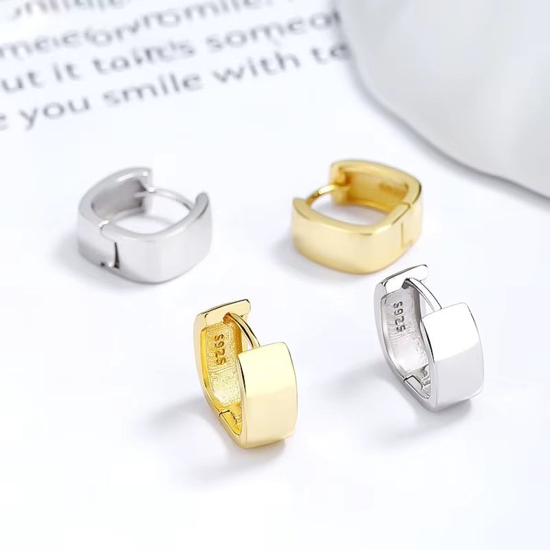 Cercei argint 925, JW1668, model patrat, placati cu rodiu - poza 4