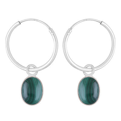 Cercei argint malachit | Marquise 2