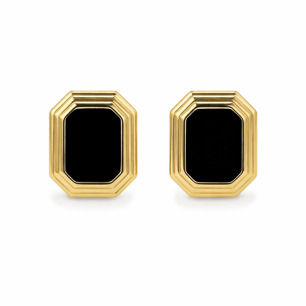 Cercei Black Placati cu Aur 18k