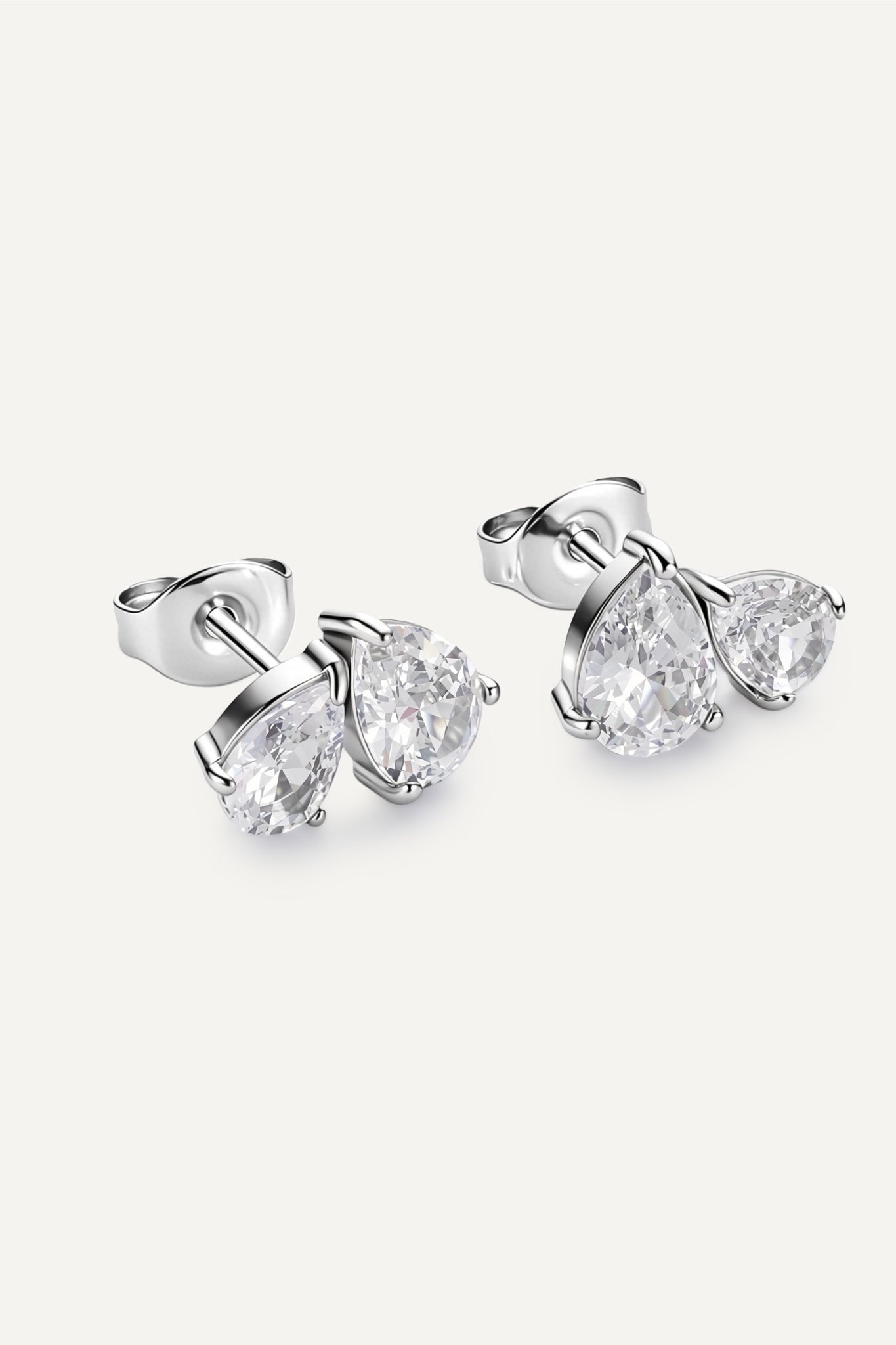 Cercei Double Pear - SILVER