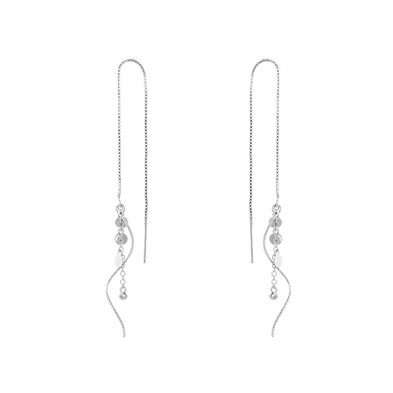 Cercei lungi argint 925, JW968, model elegant, placati cu rodiu
