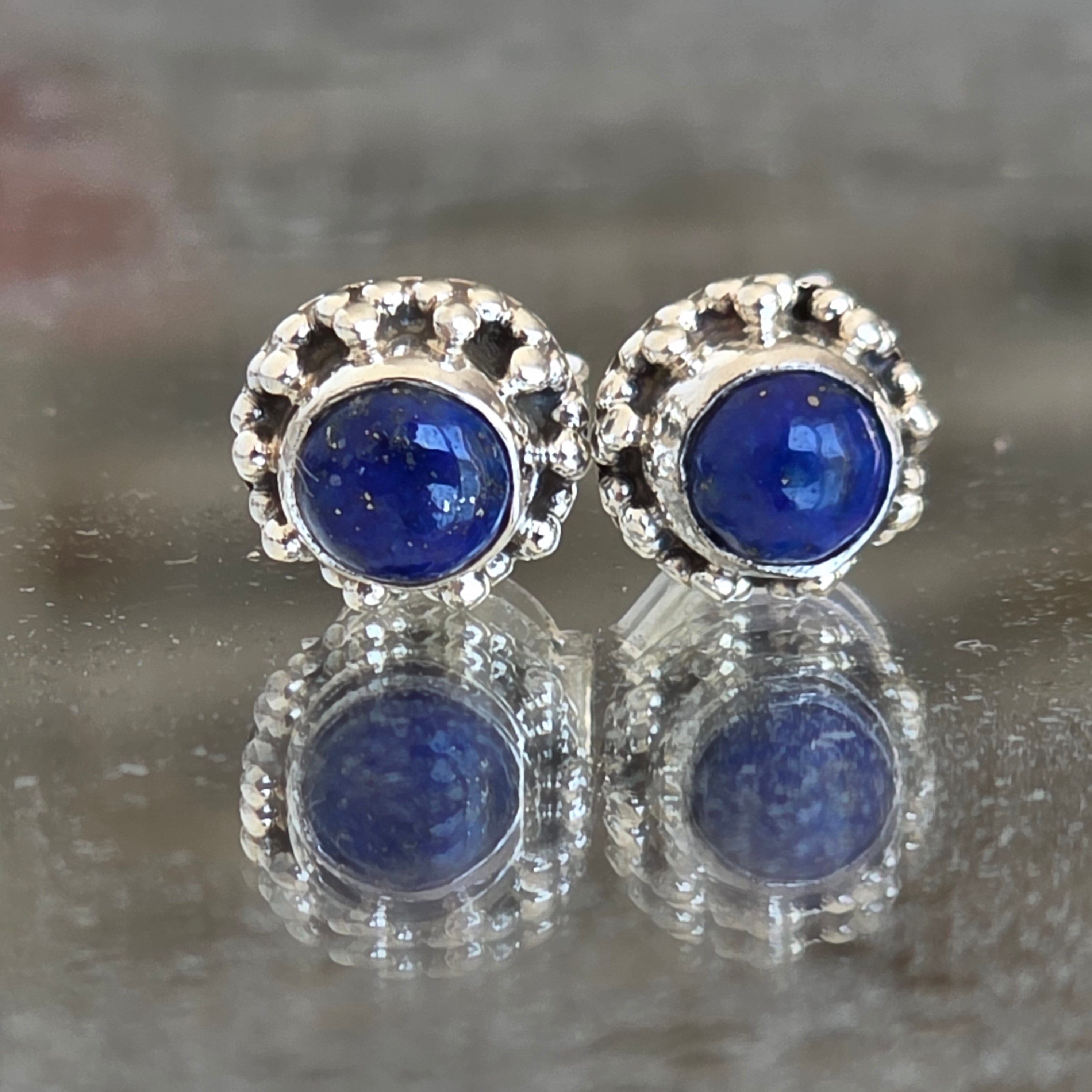 Cercei stud argint lapis lazuli | Blue 3