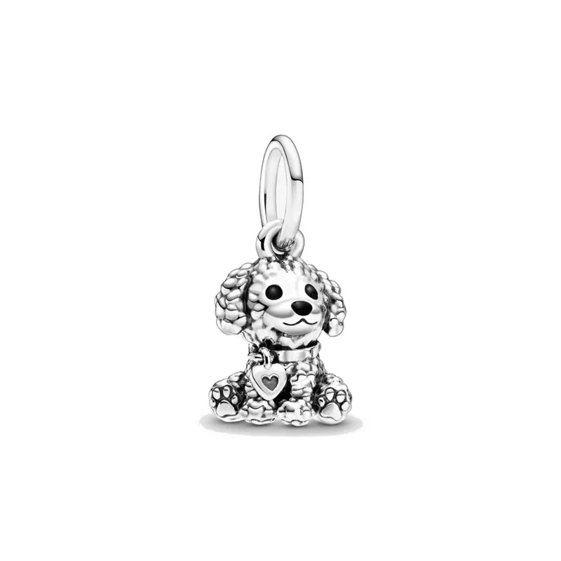 Charm/talisman argint 925, JW1118, model catel, placat cu rodiu - poza 1