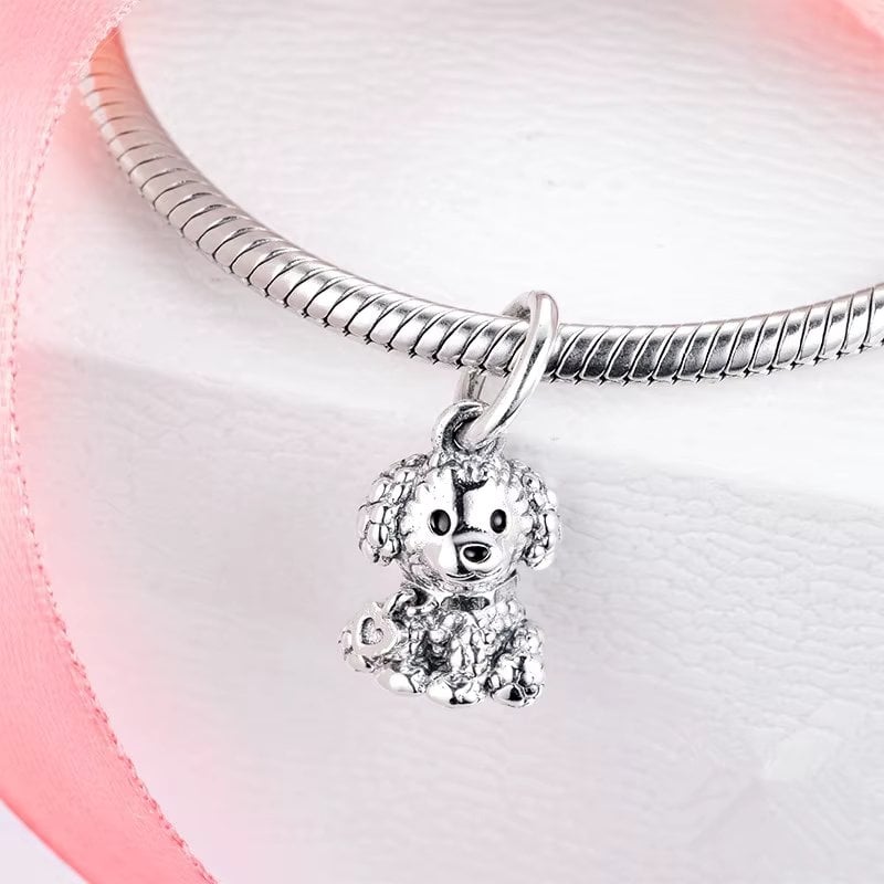 Charm/talisman argint 925, JW1118, model catel, placat cu rodiu - poza 2