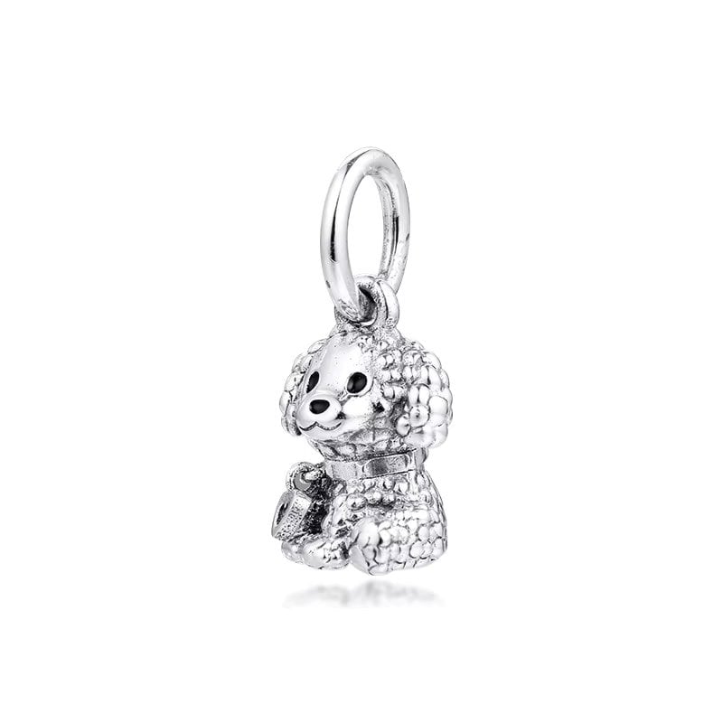 Charm/talisman argint 925, JW1118, model catel, placat cu rodiu - poza 3