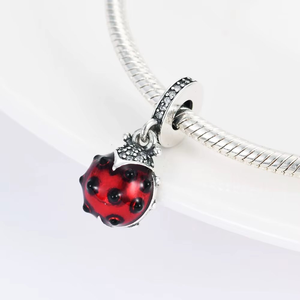Charm/talisman argint 925, JW1196, model gargarita, placat cu rodiu - poza 2