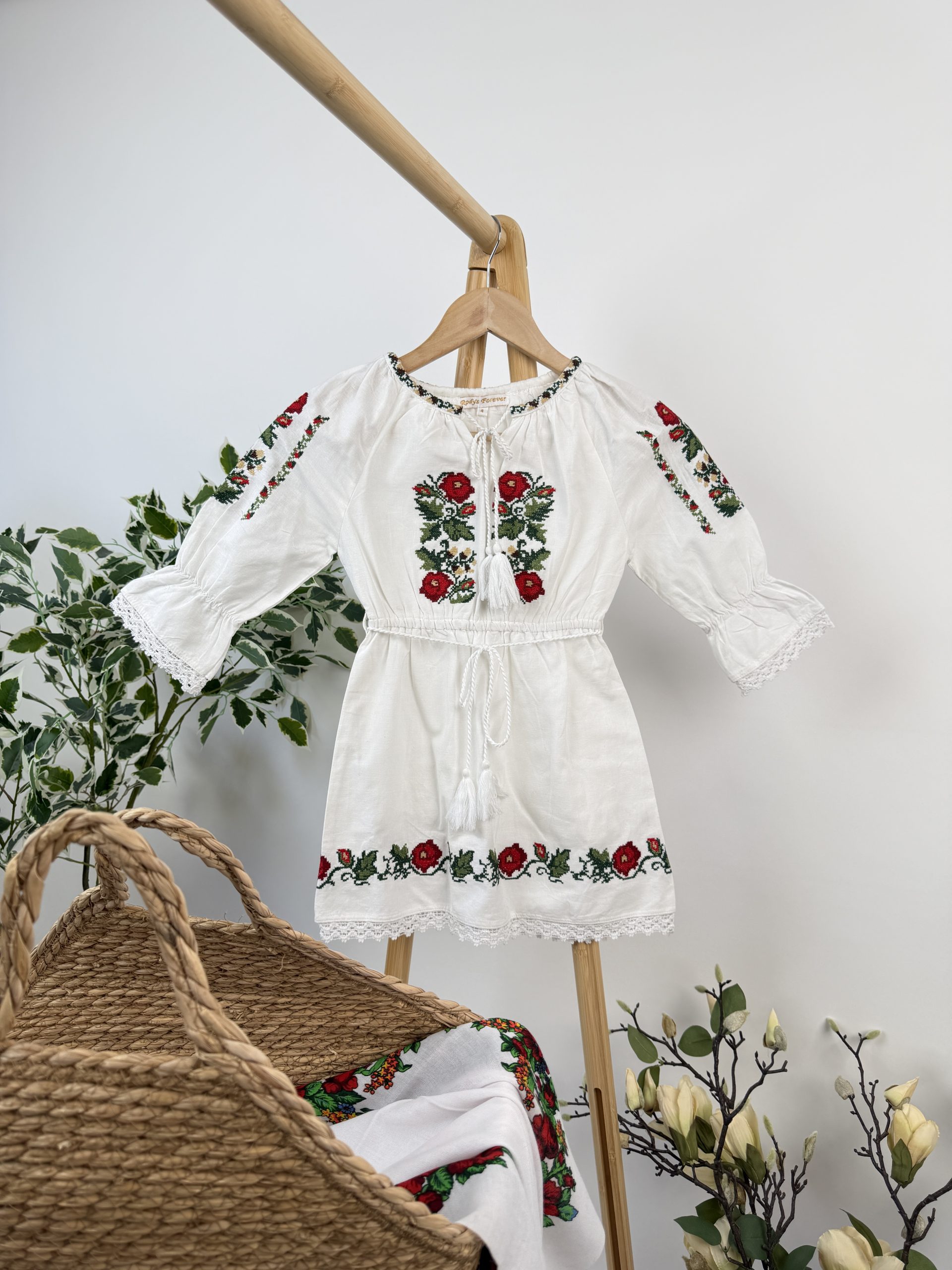 Compleu tradițional fete – fustă și ie TM2506 *motive florale* - 4