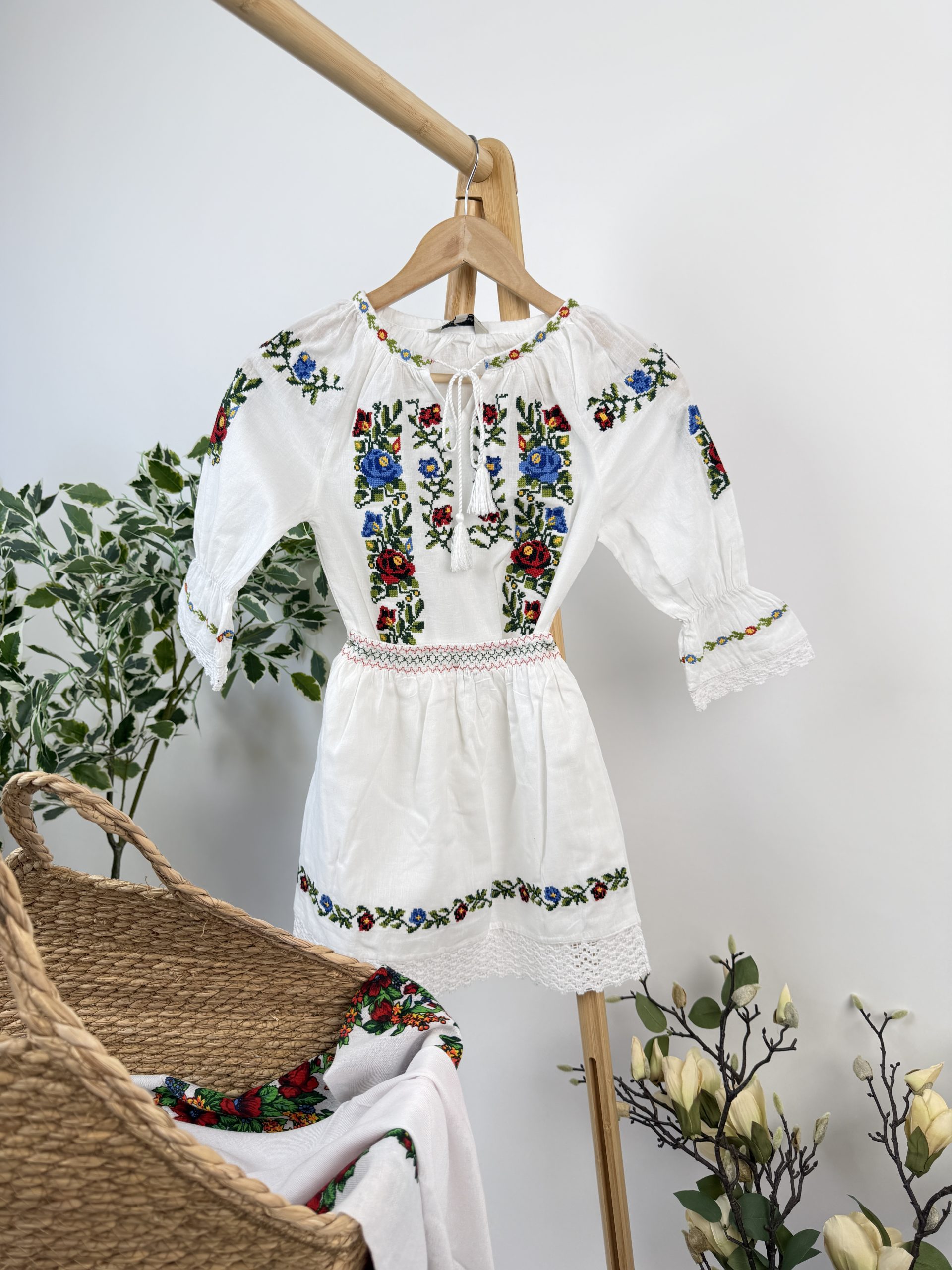 Compleu tradițional fete – fustă și ie TM2508 *motive florale* - 12