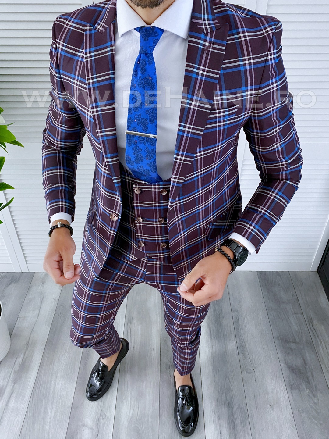 Costum barbati slim fit (SACOU + VESTA) 42241 D6-4.2