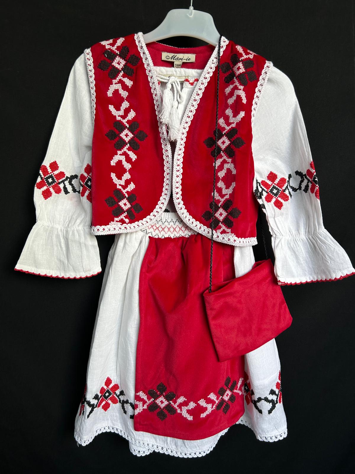 Costum tradițional fete TM1236 scufița roșie - 12