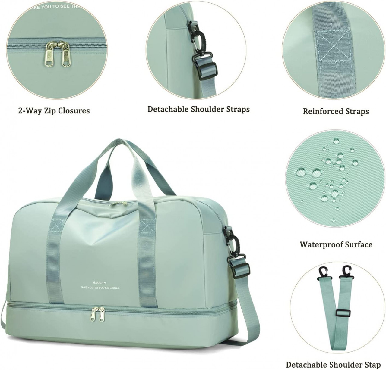 Geanta de calatorie unisex, Alaia GT2220, Verde - poza 3