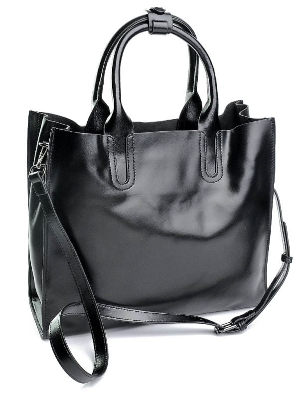 Geanta de dama, 6609, piele naturala, Neagra - poza 3