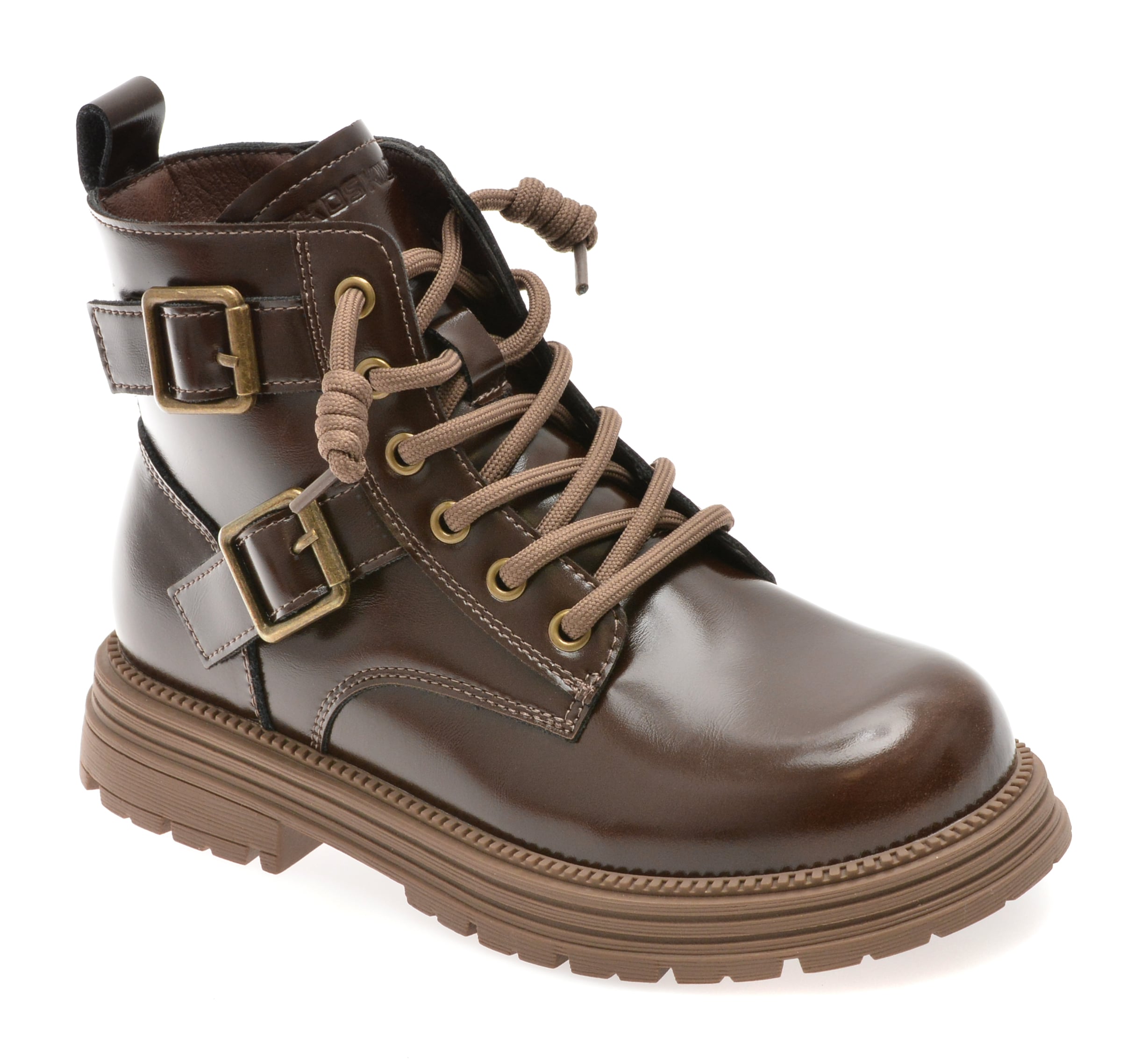 Ghete SELECTION KIDS maro, 532205, din piele naturala