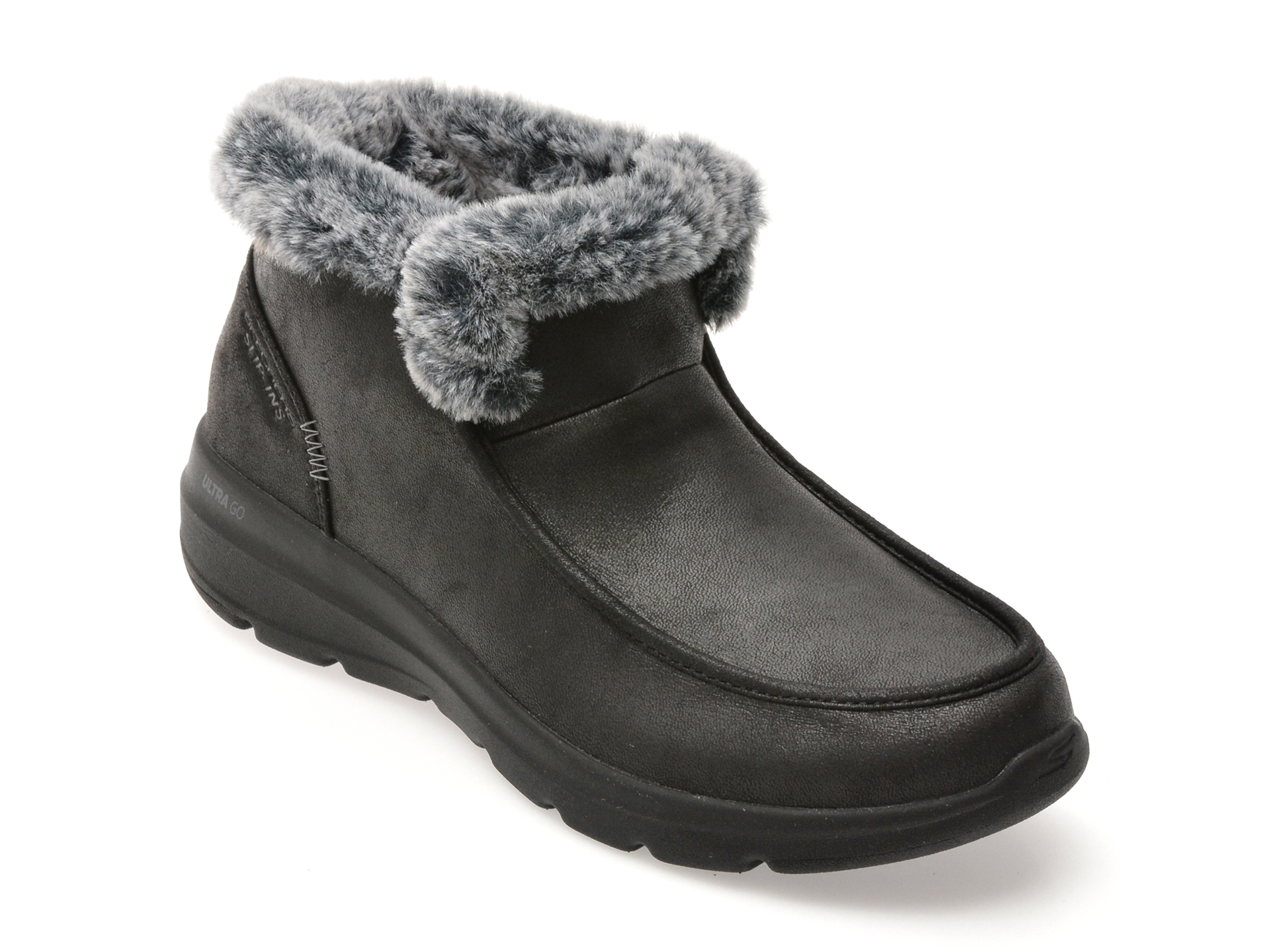 Ghete SKECHERS negre, GLACIAL ULTRA, din material textil