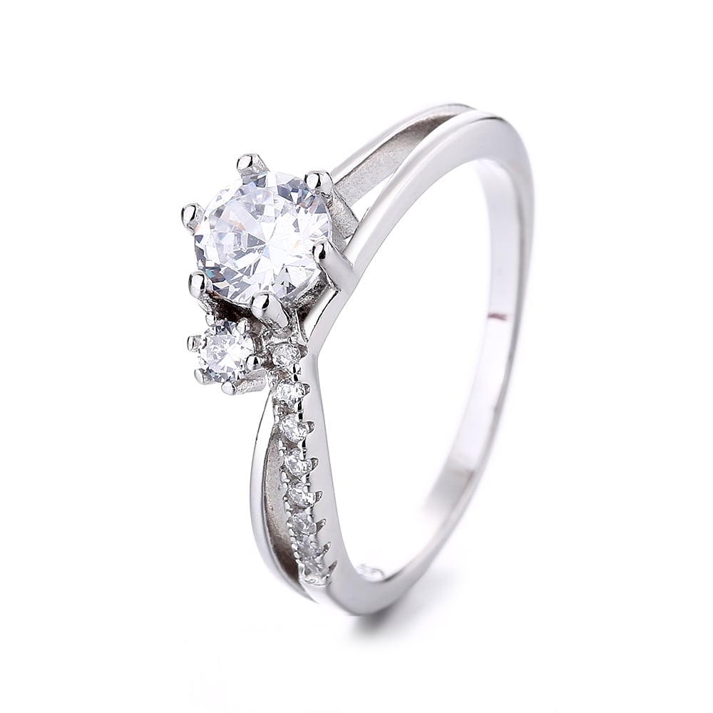Inel argint 925, JW1309, model elegant cu piatra, placat cu rodiu - poza 1
