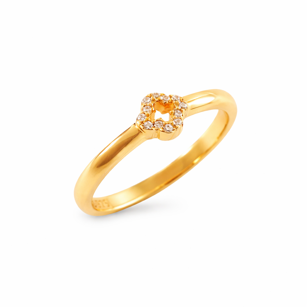 Inel Trifoi Placat cu Aur 18k - 58