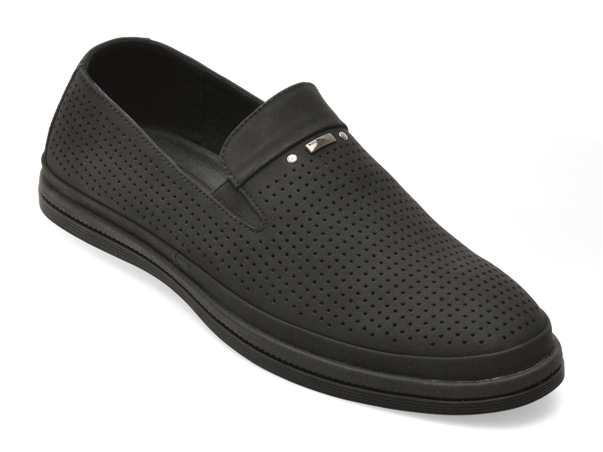 Mocasini OTTER negri, J260015, din piele naturala