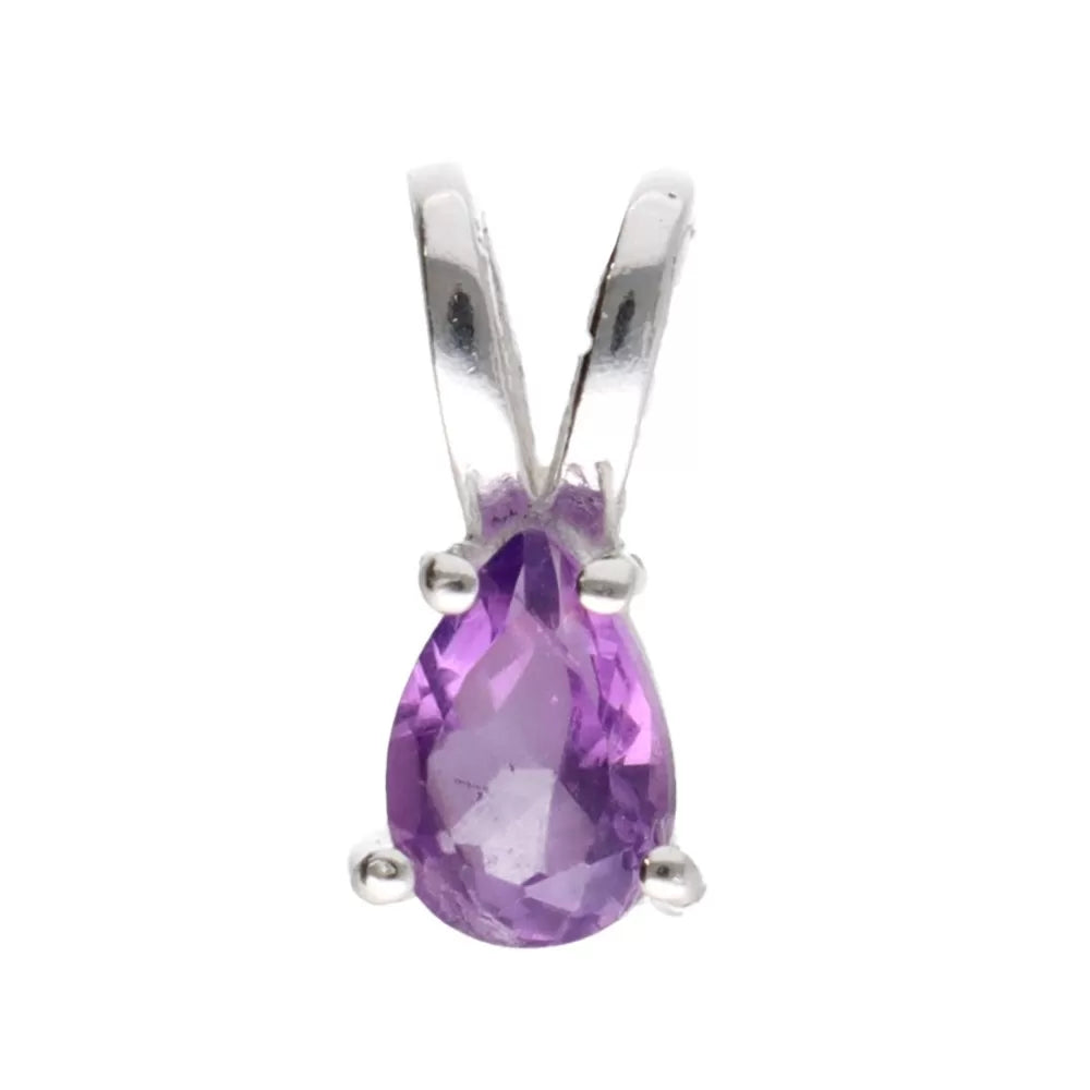 Pandantiv mini ametist 0.6 cm, argint, piatra lunii februarie, birthstone