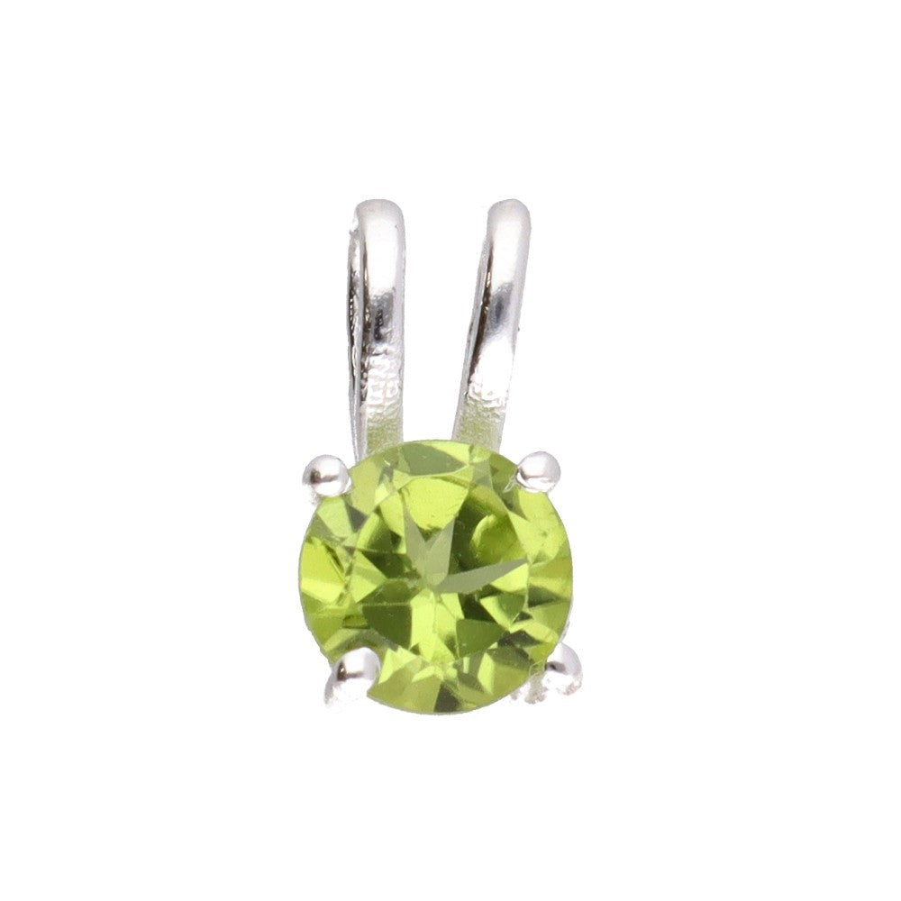 Pandantiv peridot 1.2 cm, argint, piatra lunii august, birthstone