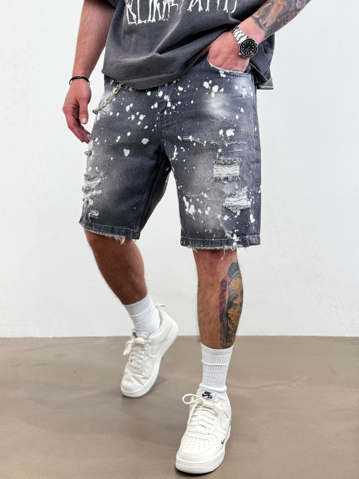 PANTALONI SCURTI RUPTI SPLASH SMOKED-GREY PSAS183(9273) (MĂRIME: 33)
