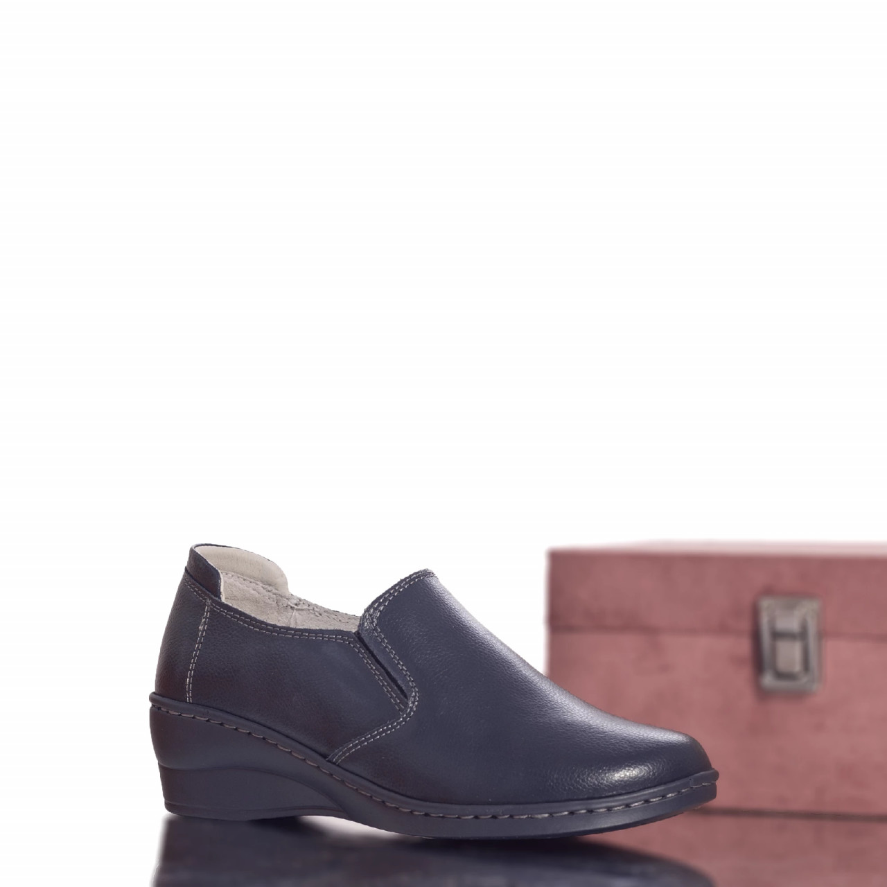 Pantofi casual ida piele naturala albastru - poza 3