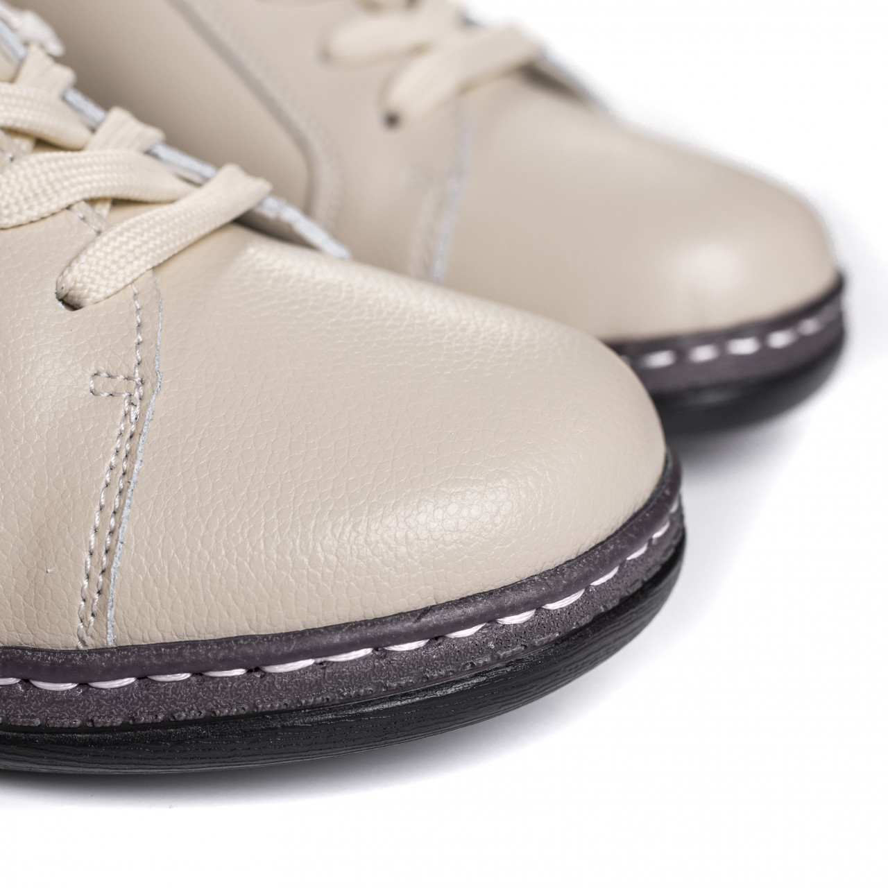 Pantofi dama casual bej din piele naturala bety - poza 4