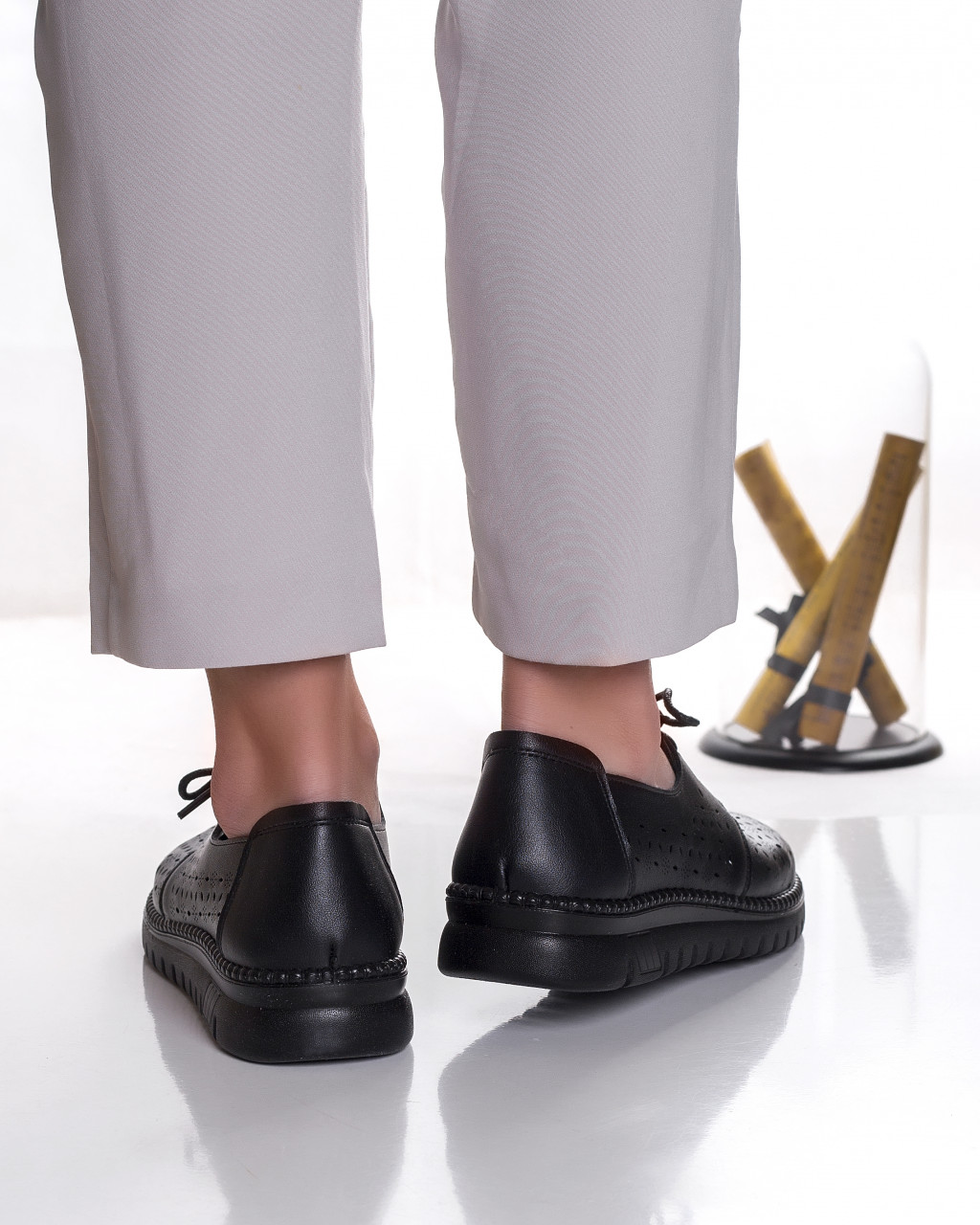 Pantofi dama casual negri din piele ecologica dalia - poza 5