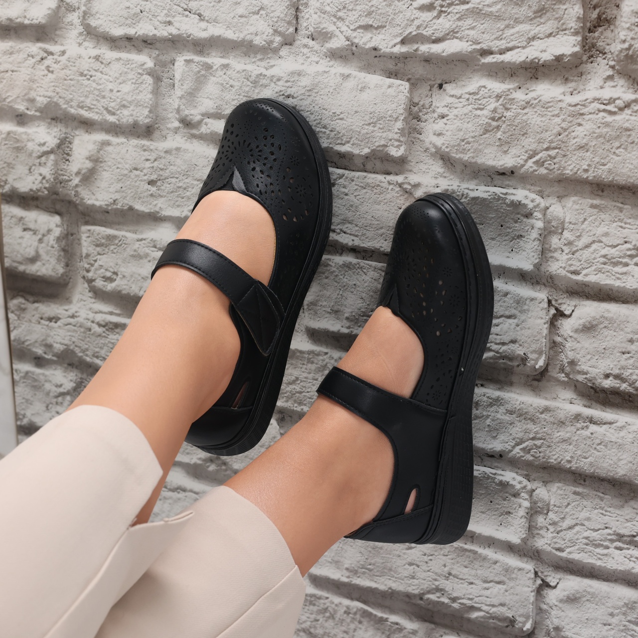 Pantofi dama casual Negri din Piele Ecologica Sensa - poza 2