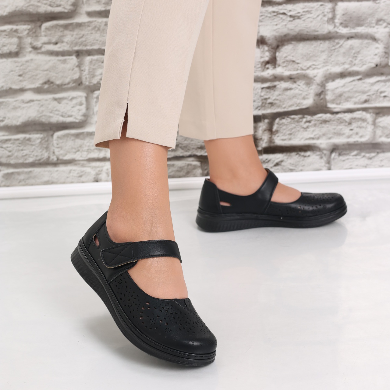 Pantofi dama casual Negri din Piele Ecologica Sensa - poza 3