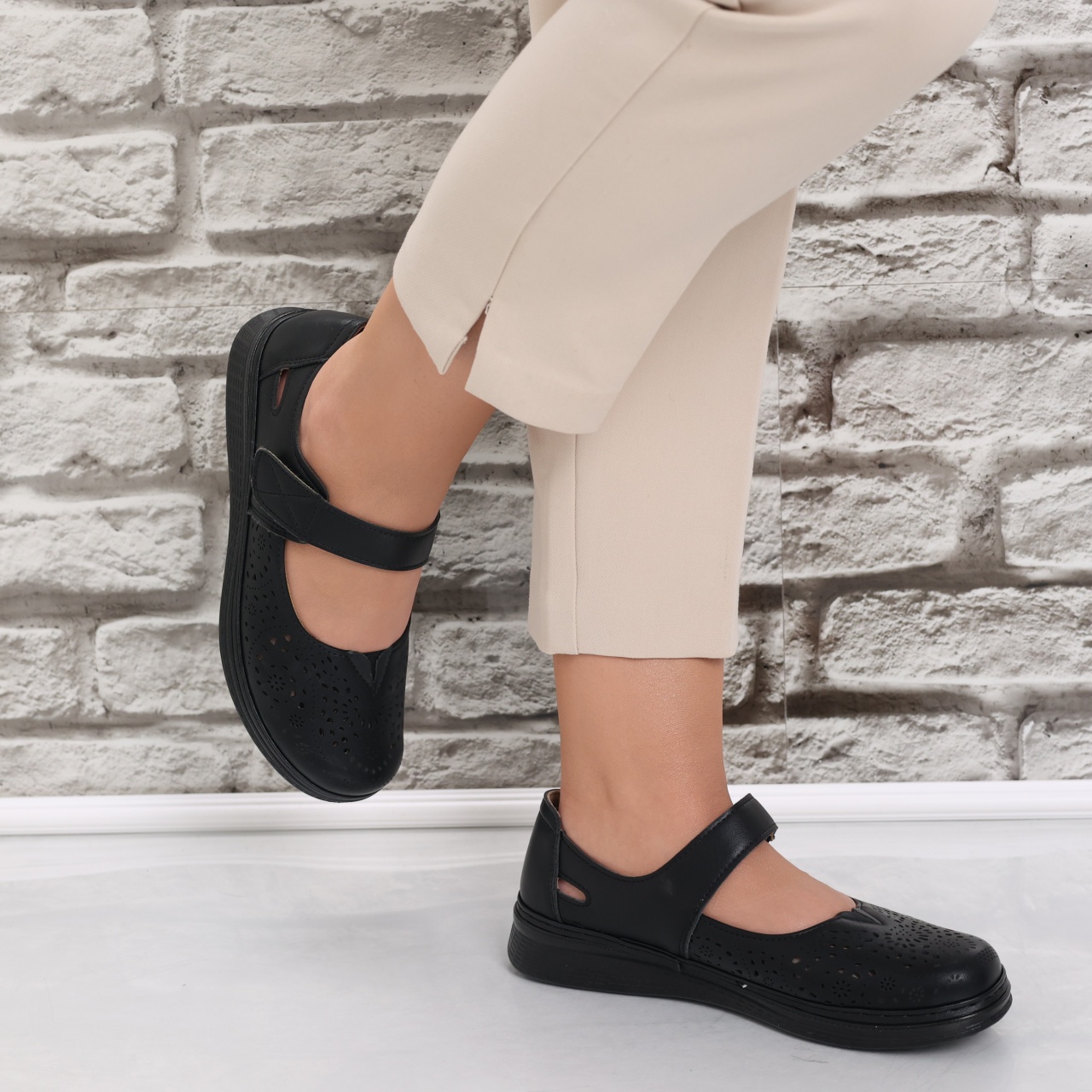 Pantofi dama casual Negri din Piele Ecologica Sensa - poza 4
