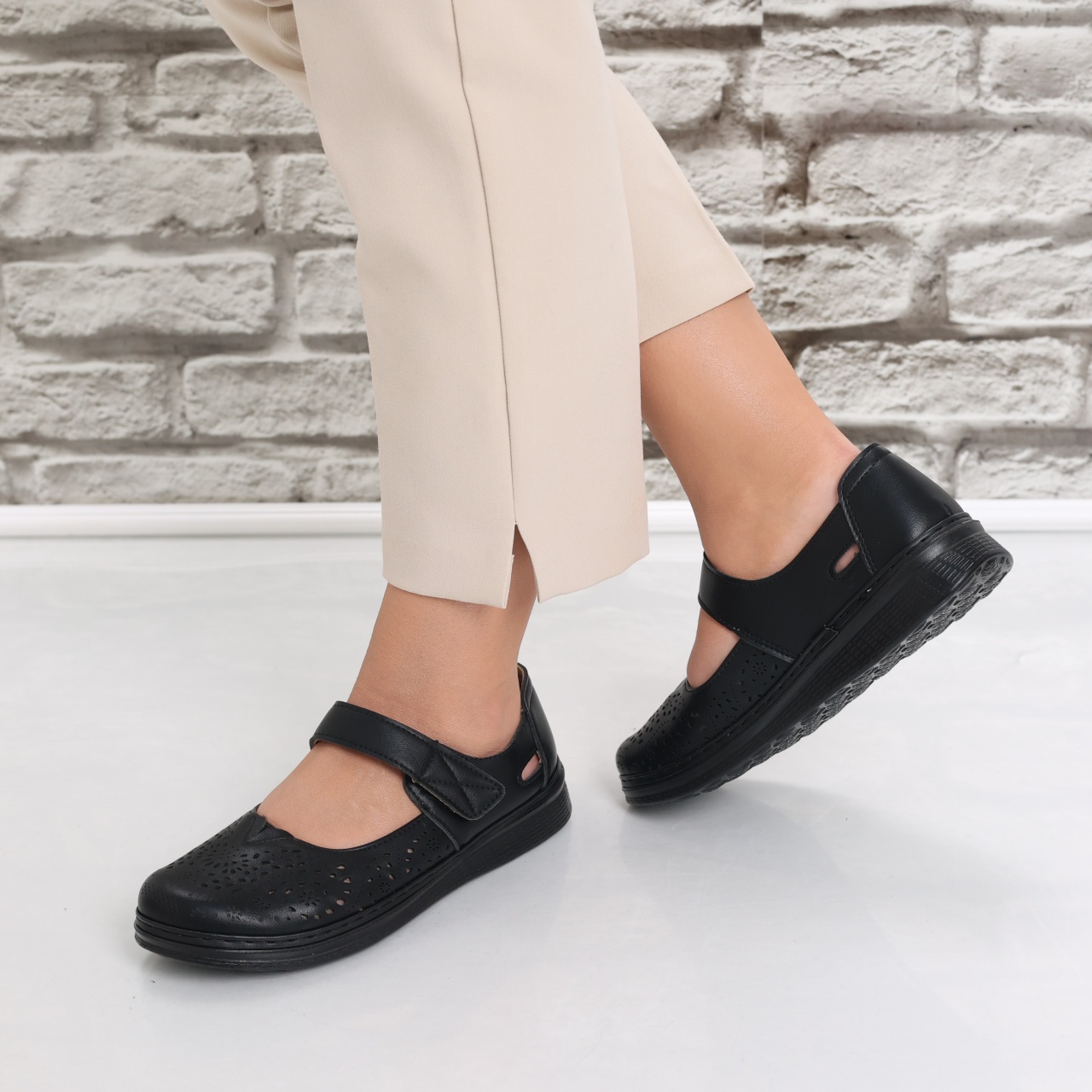 Pantofi dama casual Negri din Piele Ecologica Sensa - poza 5
