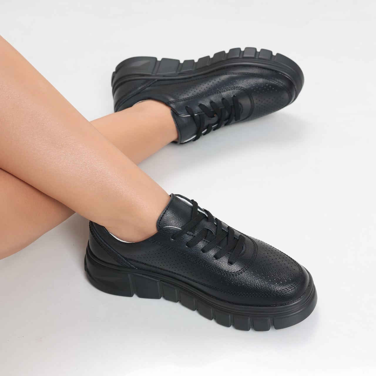 Pantofi dama casual Negri din Piele Naturala Brynin - poza 1