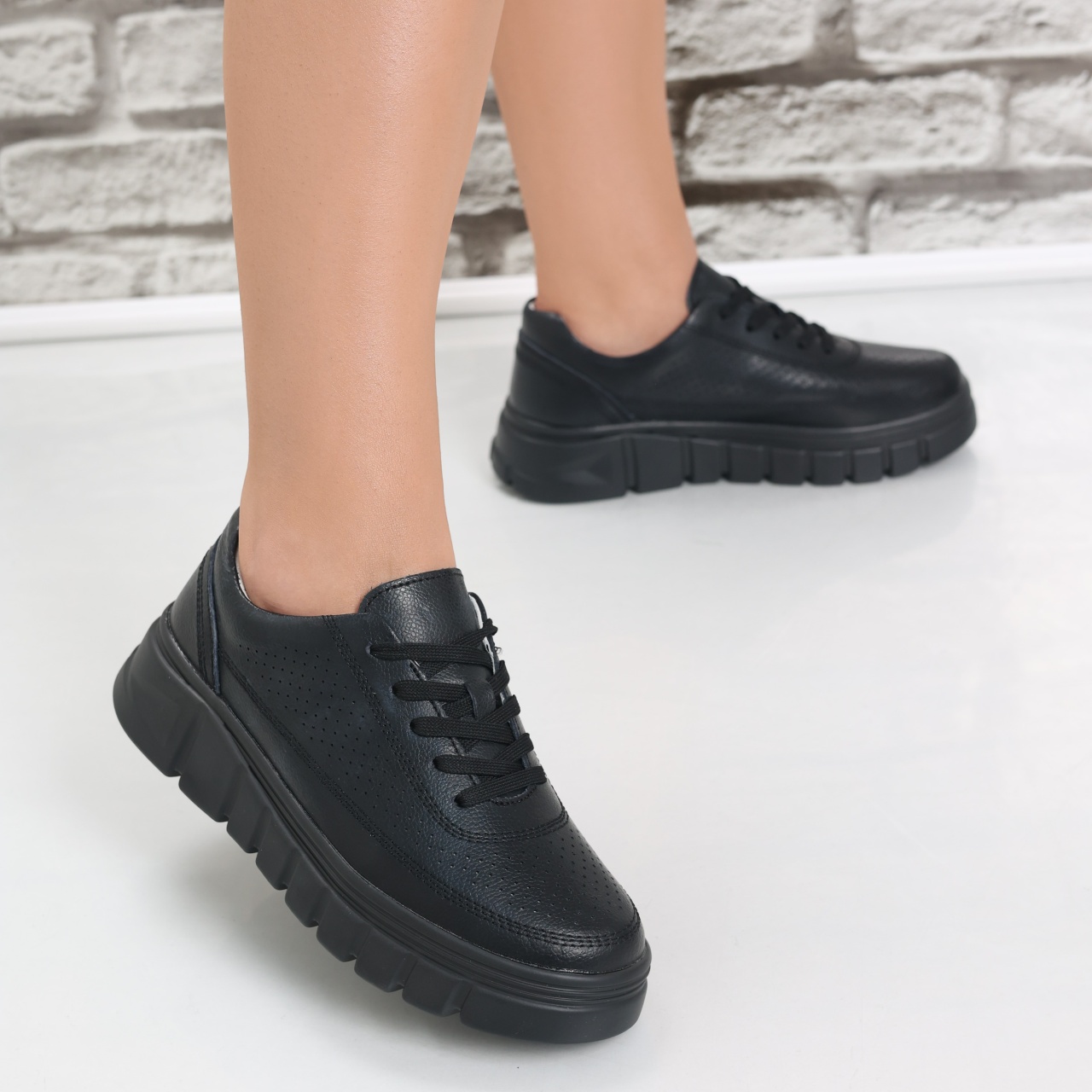 Pantofi dama casual Negri din Piele Naturala Brynin - poza 5