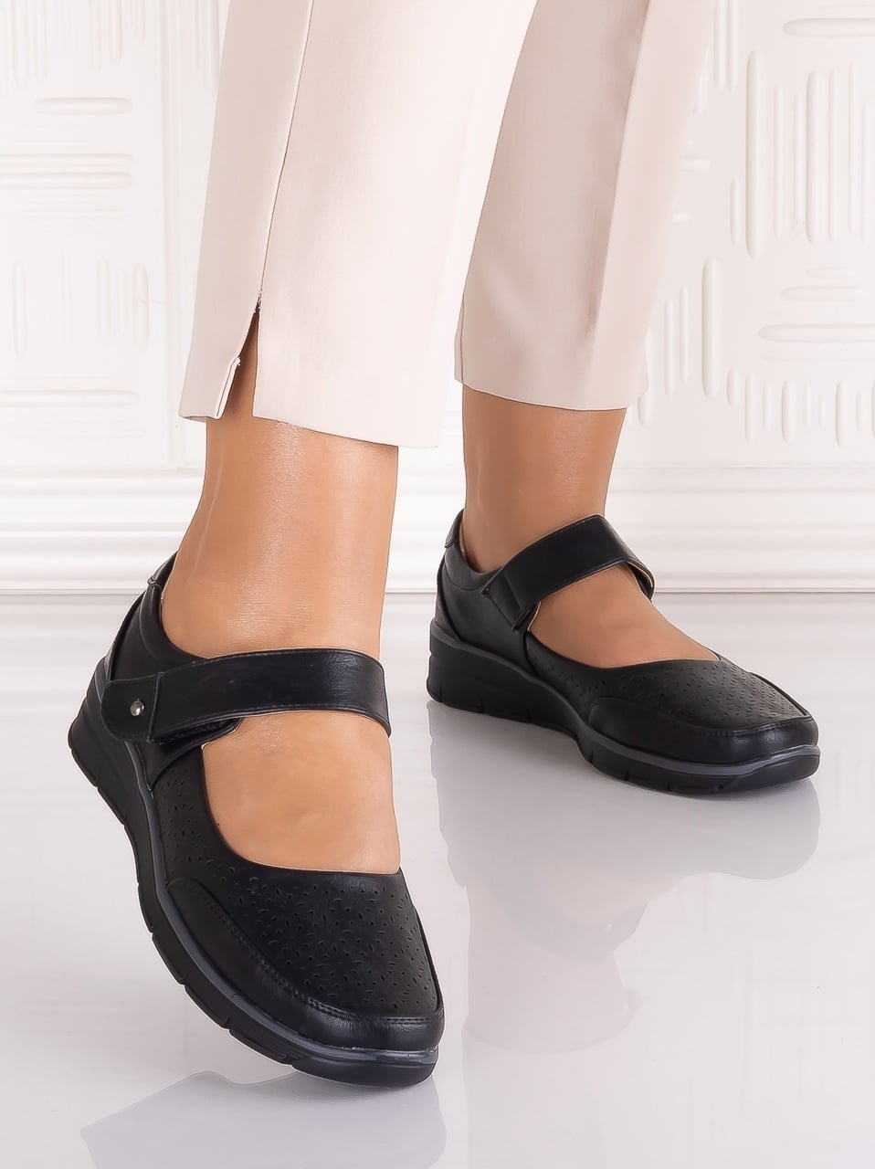 Pantofi dama casual Negrii din Piele Ecologică Anabelle - poza 4