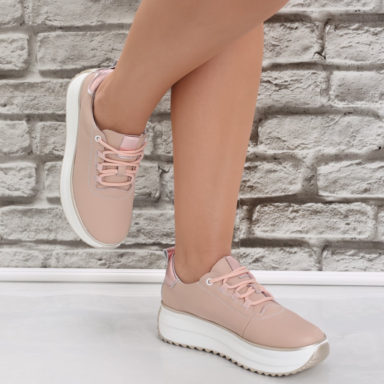 Pantofi dama casual Roz din Piele Naturala Namia - poza 5