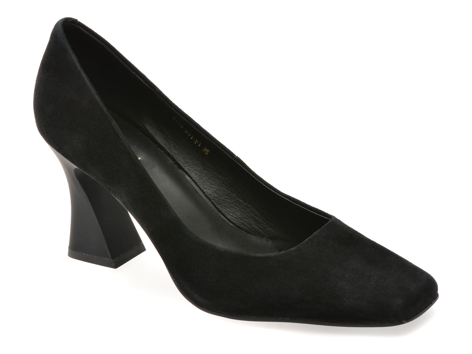 Pantofi eleganti EPICA negri, 5413, din piele intoarsa