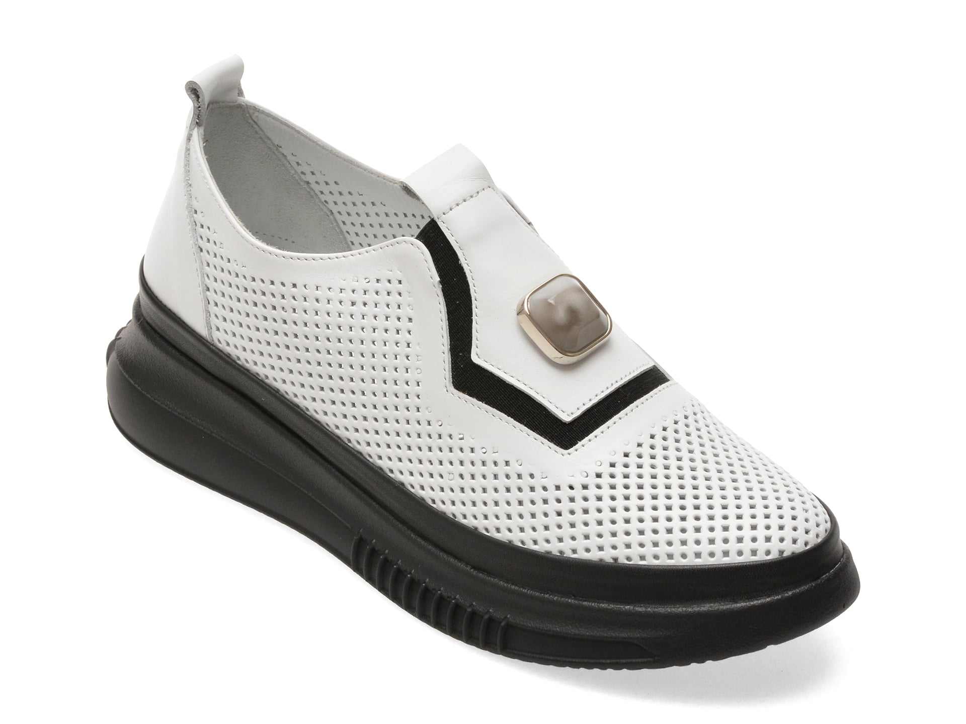 Pantofi IMAGE albi, 3831606, din piele naturala