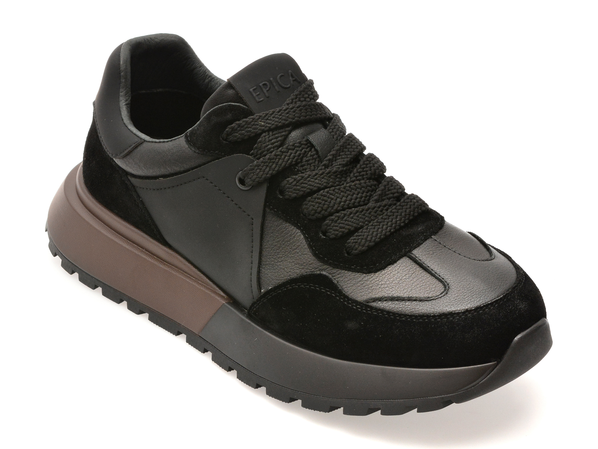 Pantofi sport EPICA negri, LN41, din piele naturala