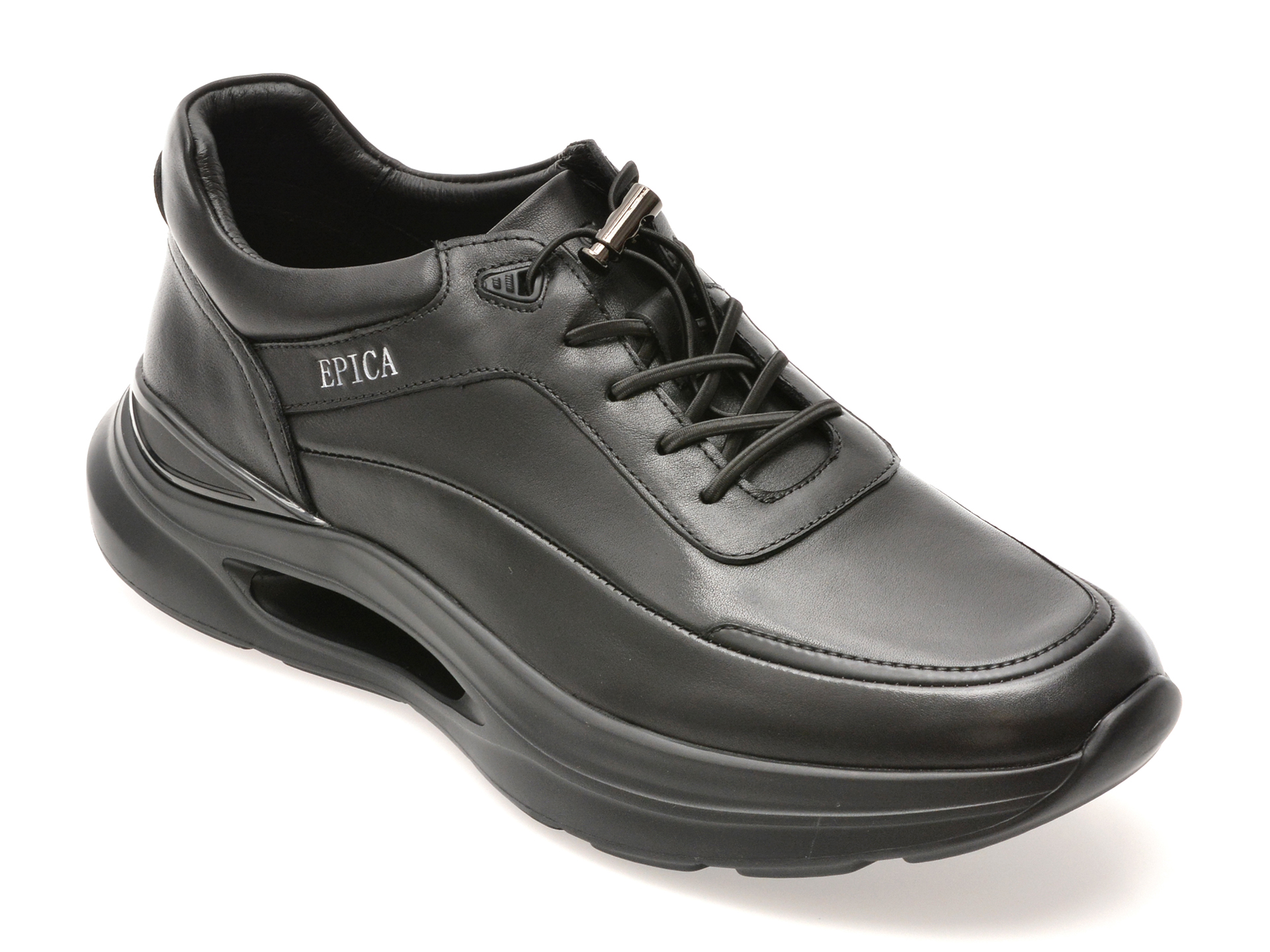 Pantofi sport EPICA negri, OB723, din piele naturala