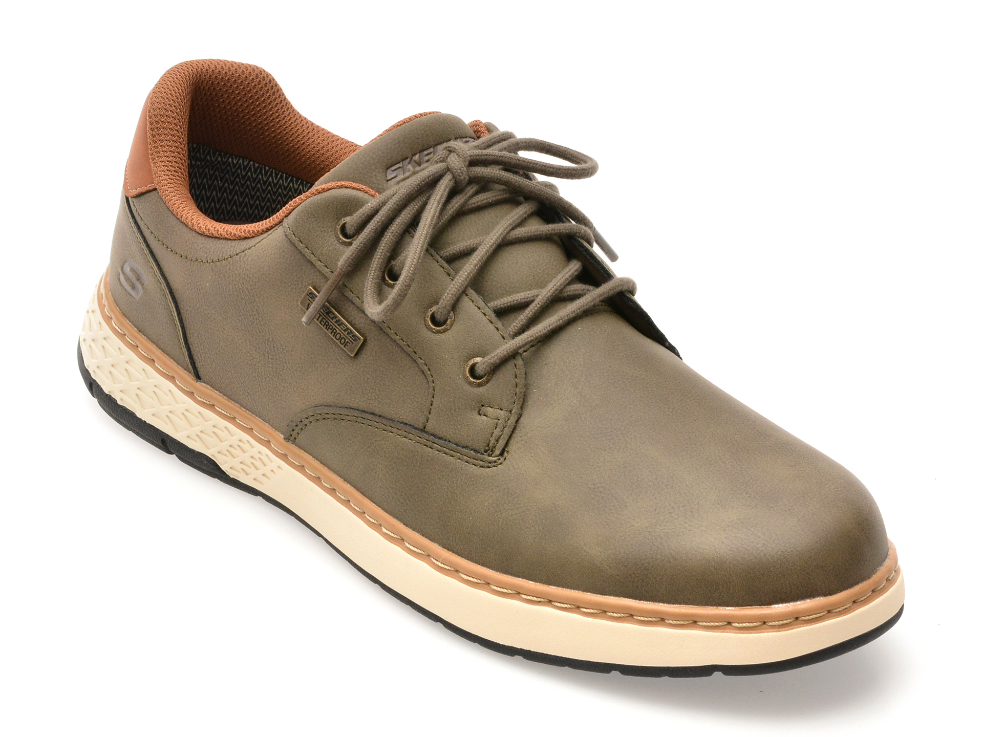 Pantofi sport SKECHERS kaki, GARLAN, din piele ecologica
