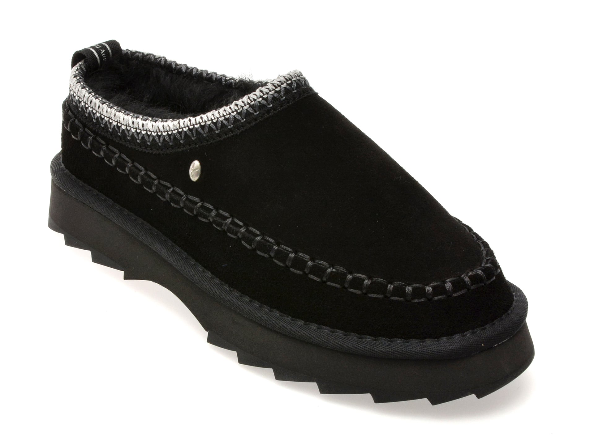 Papuci EMU negri, SHARKY ADVENTURE SCUFF, din piele intoarsa